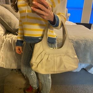 Coach white leather bag